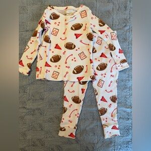 Angel Dear Football Print Waffle Pajamas